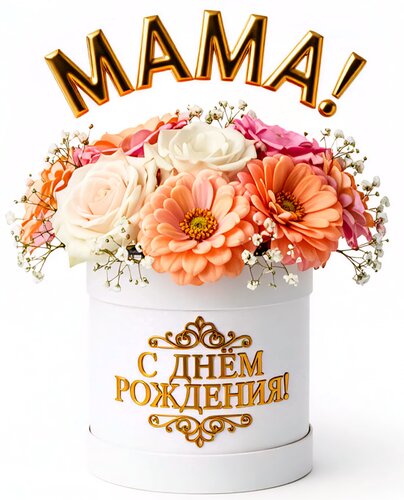 Открытка Мама! С днём рождения!
