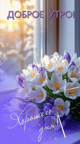 Анимированная открытка Доброе утро! Хорошего дня!