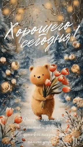 Анимированная открытка Хорошего сегодня! Отправляю тебе позитив и добра! Пусть все получится с самого утра!