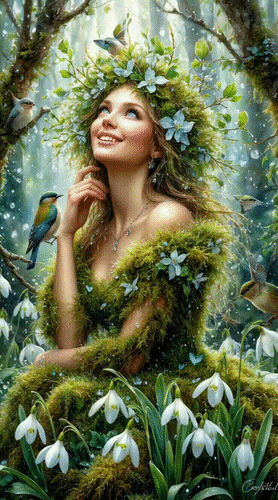 Анимированная открытка Весна