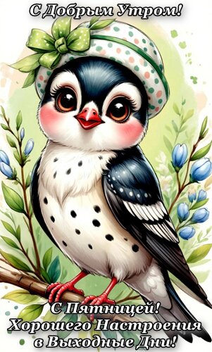 Открытка ДОБРОЕ УТРО! С ПЯТНИЦЕЙ!
