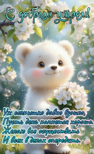 Открытка С добрым утром. Уж солнышко давно взошло. Пусть день начнётся хорошо