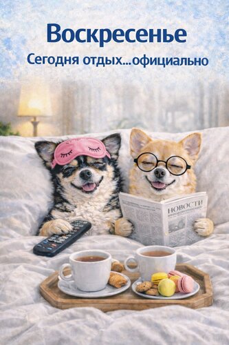 Открытка Воскресенье Сегодня отдых... официально