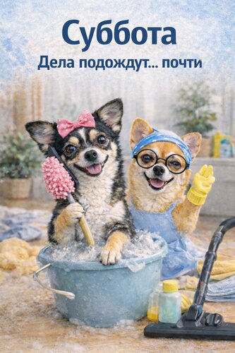 Открытка Суббота Дела подождут... почти.