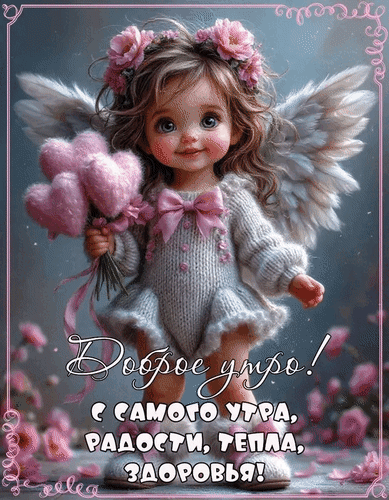 Анимированная открытка Доброе утро! С самого утра радости, тепла, здоровья!