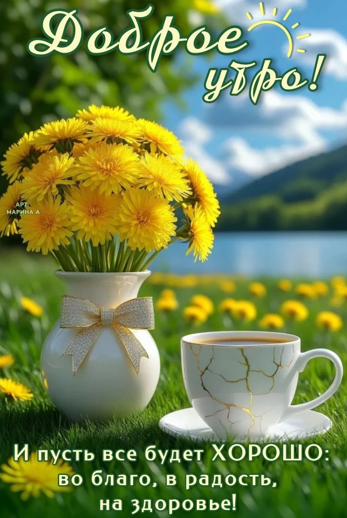 Открытка ДОБРОЕ УТРО! И ПУСТЬ ВСЕ БУДЕТ ХОРОШО: ВО БЛАГО, В РАДОСТЬ, НА ЗДОРОВЬЕ!