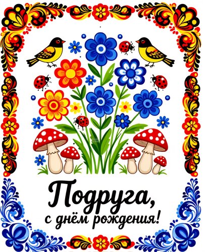 Открытка Подруга, с днём рождения!