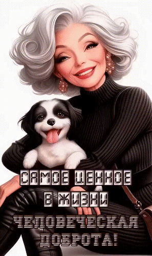 Анимированная открытка Самое ценное в жизни - человеческая доброта.