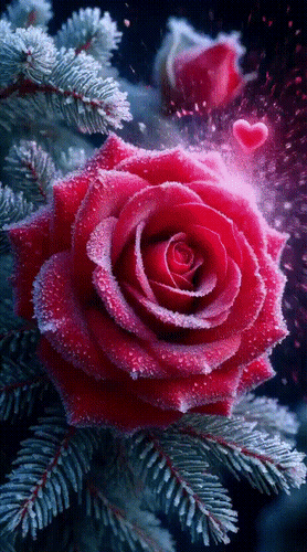 Анимированная открытка Роза