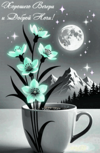 Анимированная открытка ХОРОШЕГО ВЕЧЕРА, ДОБРОЙ НОЧИ!