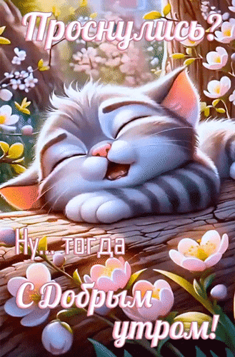 Анимированная открытка Проснулись? Ну... тогда с Добрым утром!