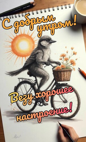 Открытка С добрым утром, везу хорошее настроение