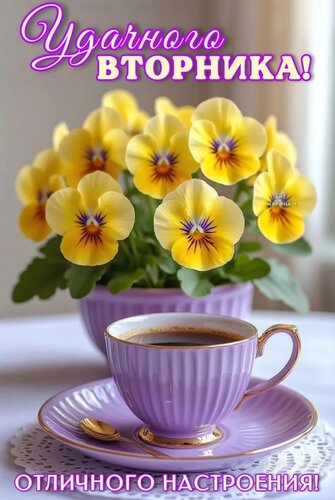 Открытка УДАЧНОГО ВТОРНИКА! ОТЛИЧНОГО НАСТРОЕНИЯ!