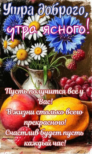 Открытка Утра доброго, утра ясного. Пусть получится всё у вас