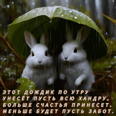 Анимированная открытка этот дождик поутру