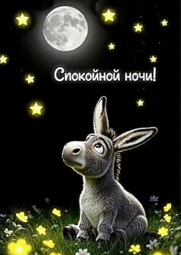 Анимированная открытка СПОКОЙНОЙ НОЧИ!