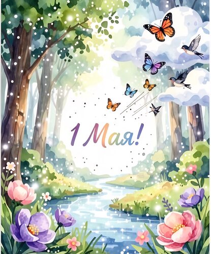 Открытка 1 мая