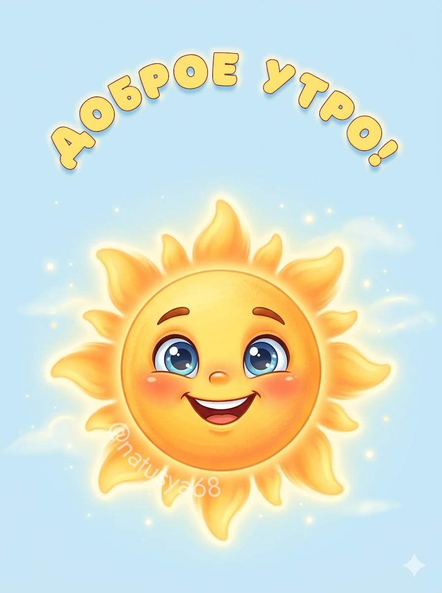 Открытка Весёлая, солнечная открытка Доброе утро. ????????????
