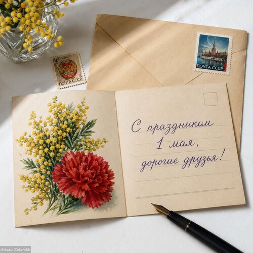 Открытка С 1 Мая! Праздник Весны и Труда!