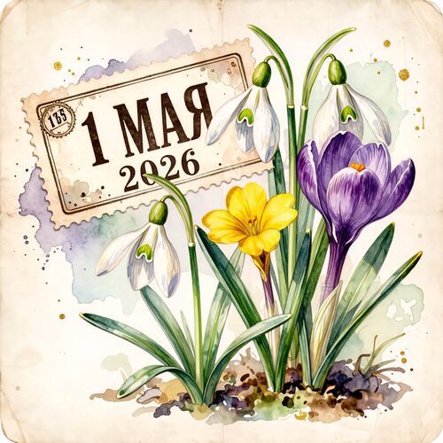 Открытка 1 мая 2026
