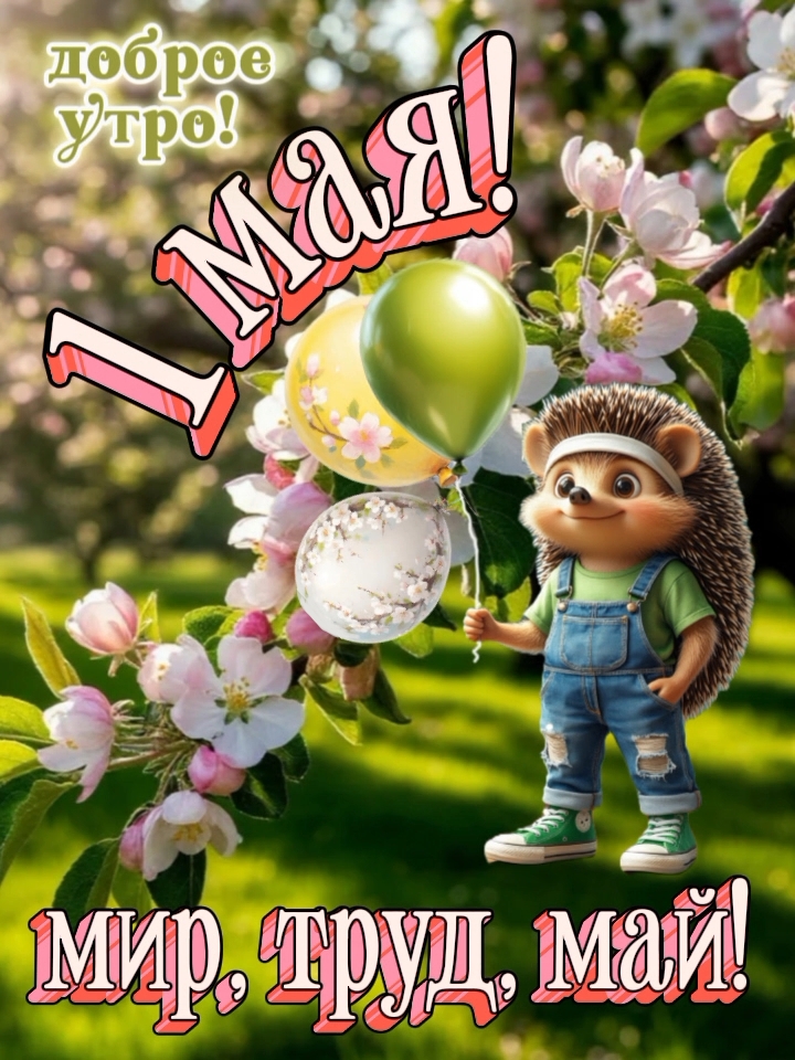 Открытка Доброе утро! 1 мая!