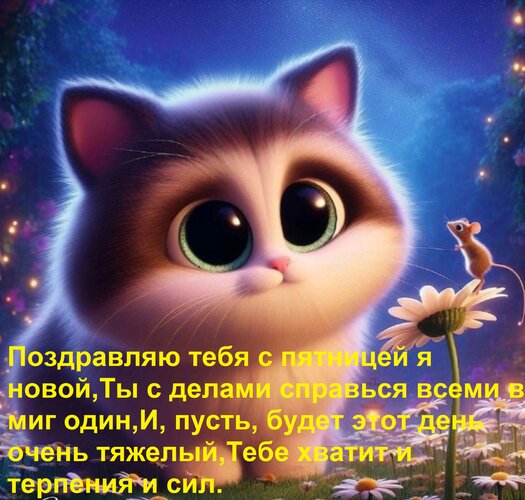 Открытка Поздравляю тебя с пятницей я новой, Ты с делами справься всеми в миг один, И, пусть, будет этот день