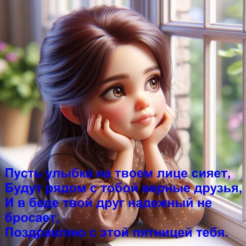 Открытка Пусть улыбка на твоем лице сияет, будут рядом с тобой верные друзья. И в беде твой друг надежный...