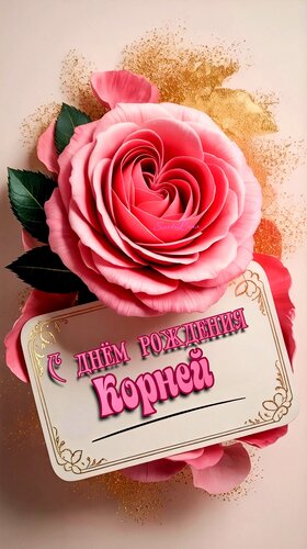 Открытка С днём рождения, Корней.
