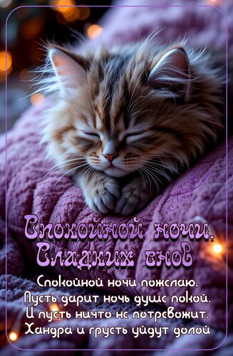 Открытка Спокойной ночи. Сладких снов