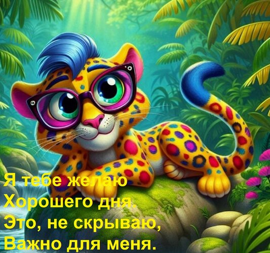 Открытка Я тебе желаю Хорошего дня. Это, не скрываю, Важно для меня.