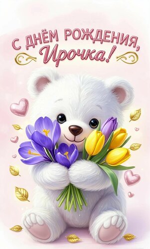 Открытка С днём рождения, Ирочка