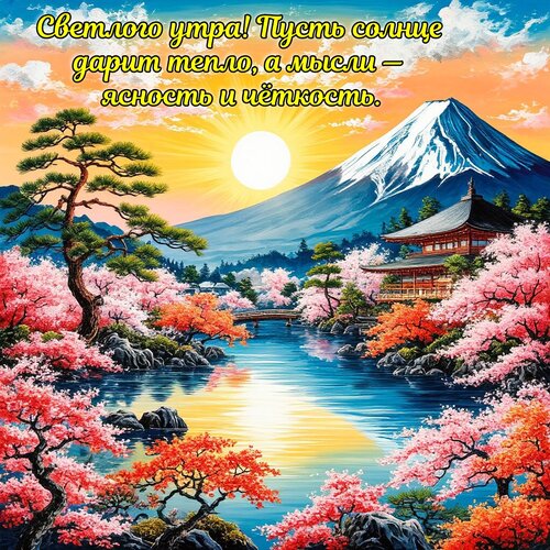 Открытка Светлого утра! Пусть солнце дарит тепло, а мысли — ясность и чёткость.