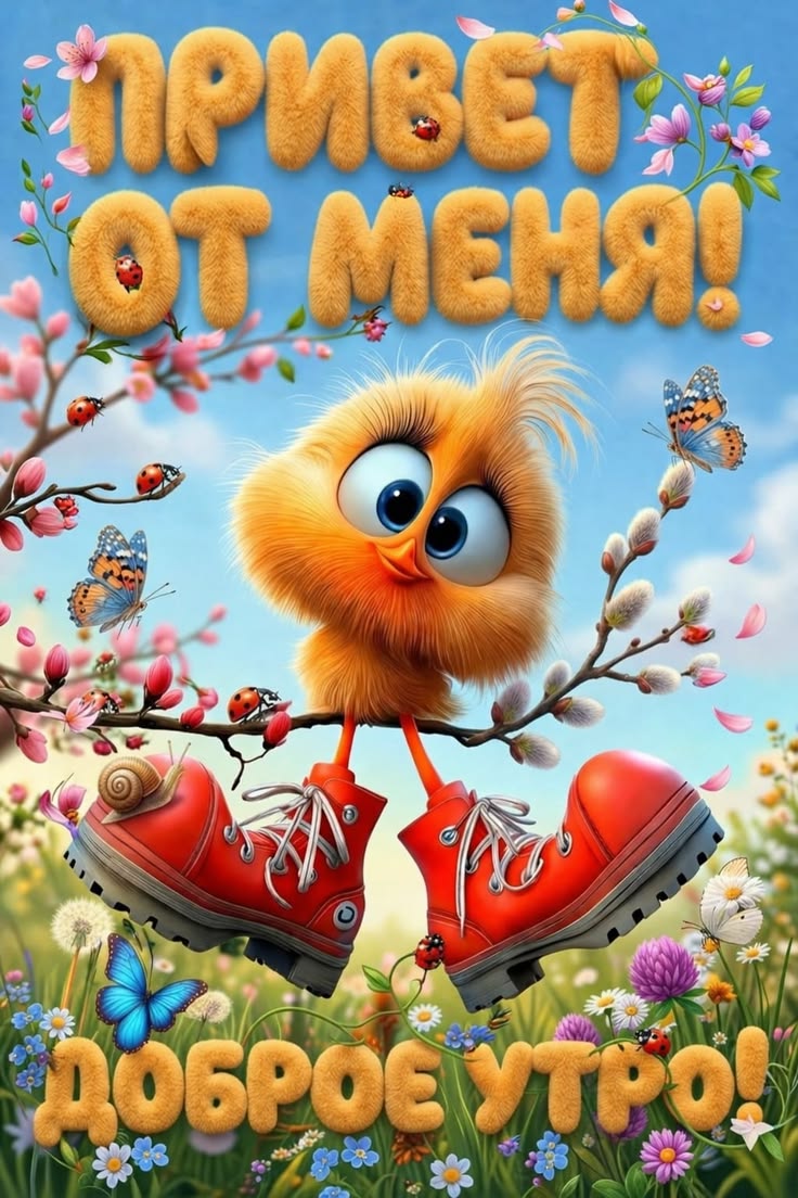 Открытка Привет от меня. Доброе утро.
