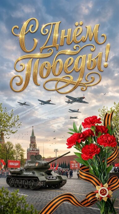 Открытка Подвиг героев в памяти поколений. Цифровое искусство к 9 Мая.