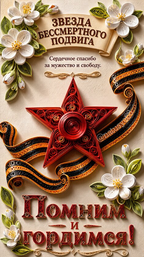 Открытка Звезда бессмертного подвига. Помним и гордимся.