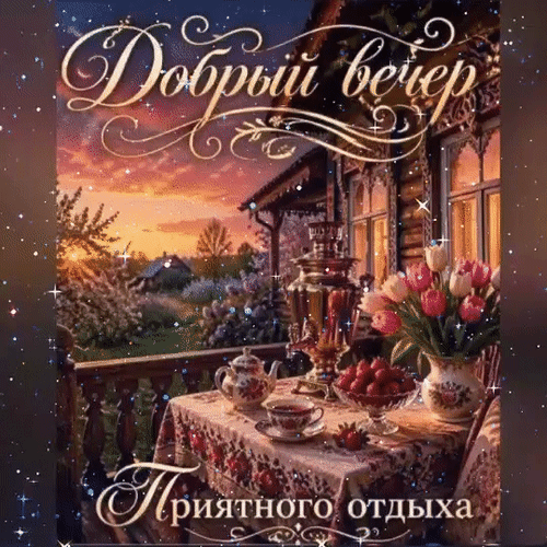 Анимированная открытка Добрый вечер. Приятного отдыха.