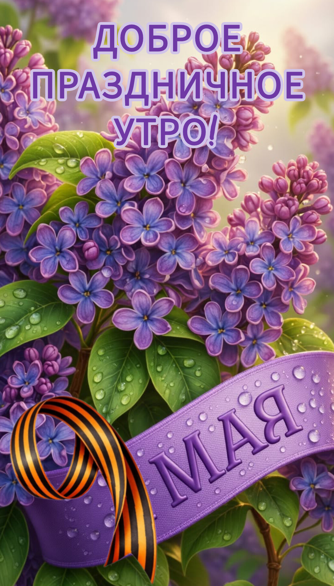 Открытка Доброе праздничное утро. 9 мая.