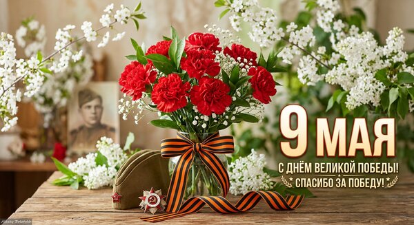 Открытка Мир, весна, Победа! Поздравляем от всей души