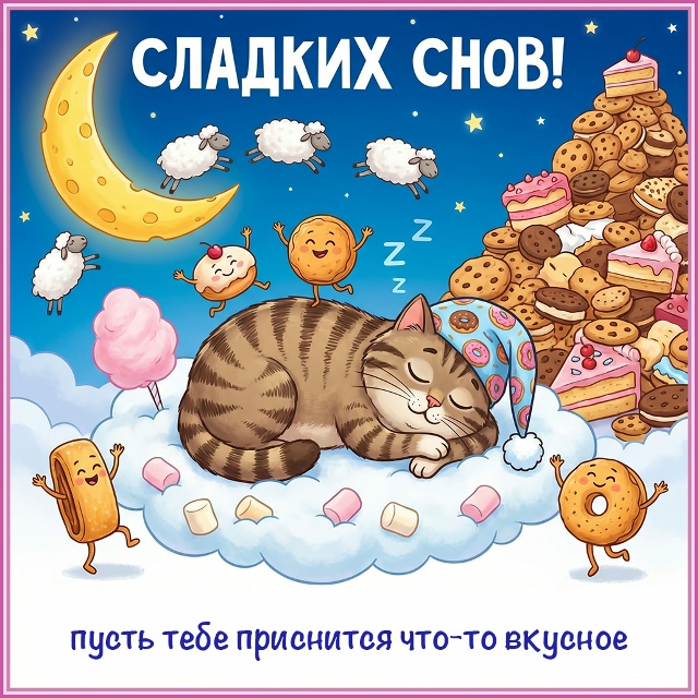 Открытка сладких снов