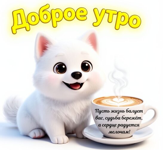 Открытка Доброе утро Пусть жизнь балует вас, судьба бережёт, а сердце радуется мелочам!