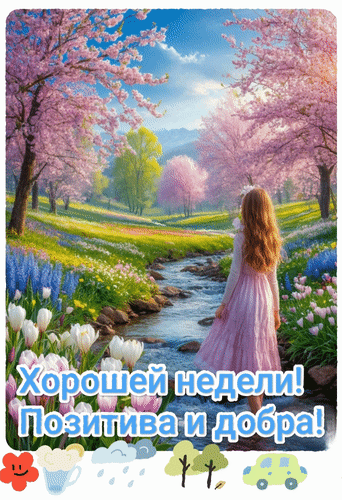 Анимированная открытка Хорошей недели! Позитива и добра!