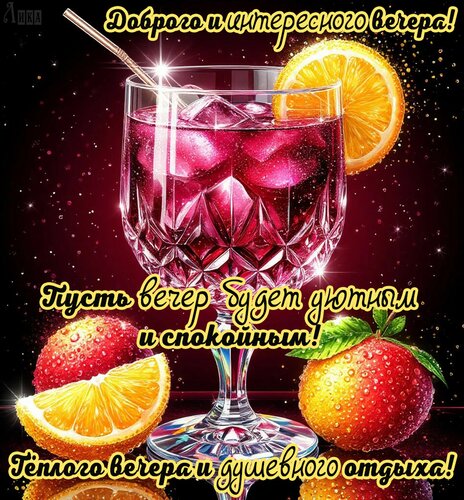 Открытка Добрый вечер
