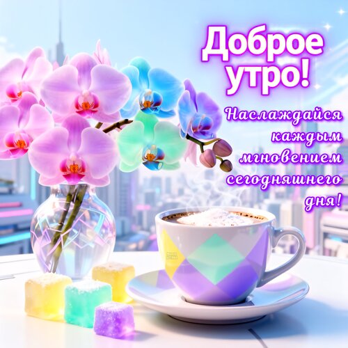 Открытка Доброе утро! Наслаждайся каждым мгновением сегодняшнего дня!
