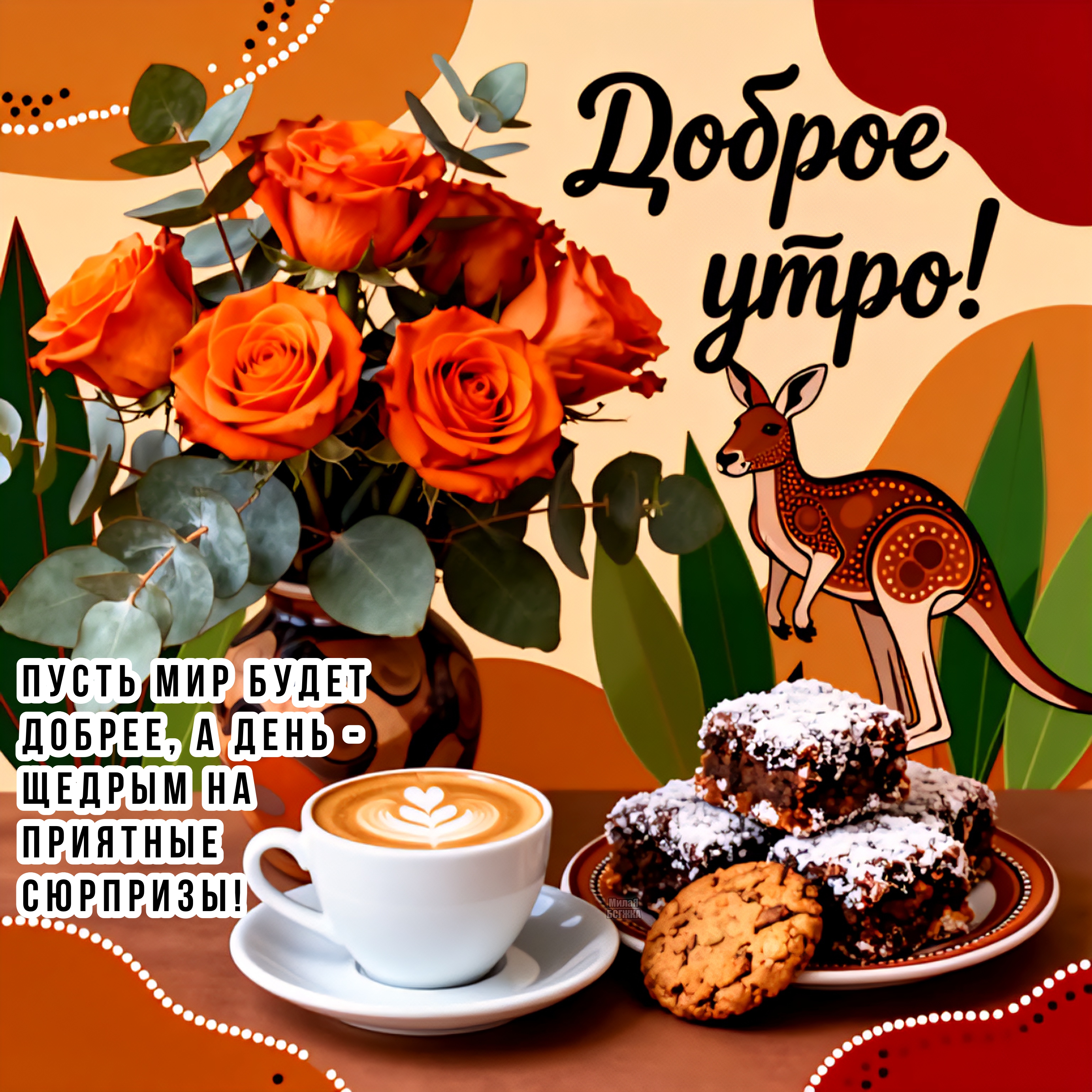 Открытка Доброе утро! Пусть мир будет добрее, а день - щедрым на приятные сюрпризы!