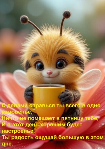 Открытка С делами справься ты всего в одно мгновенье, ничто не помешает в пятницу тебе. 