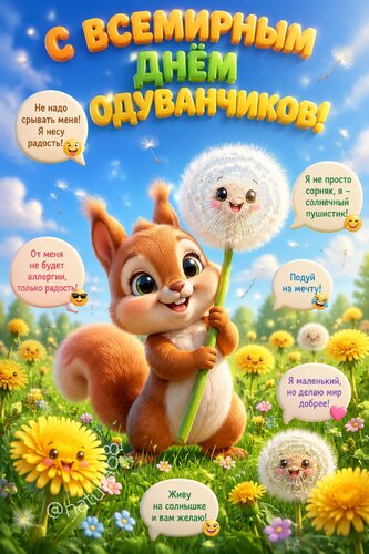 Открытка Всемирный день одуванчиков