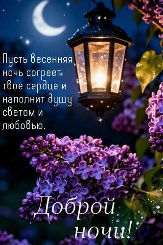 Открытка Пусть весенняя ночь согреет твое сердце и наполнит душу светом и любовью.