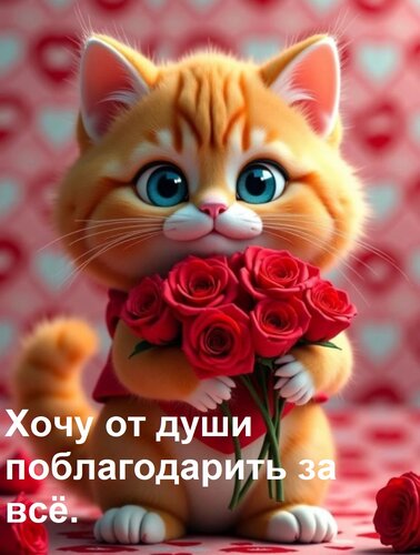 Открытка Хочу от души поблагодарить за всё.