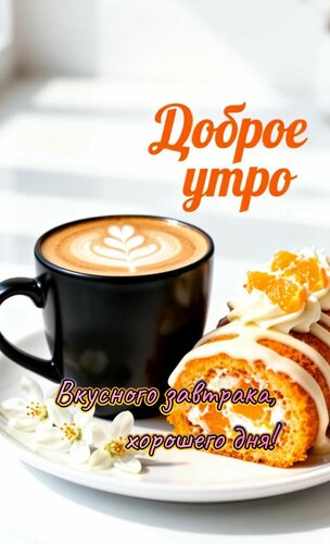 Открытка Доброе утро. Вкусного завтрака, хорошего дня