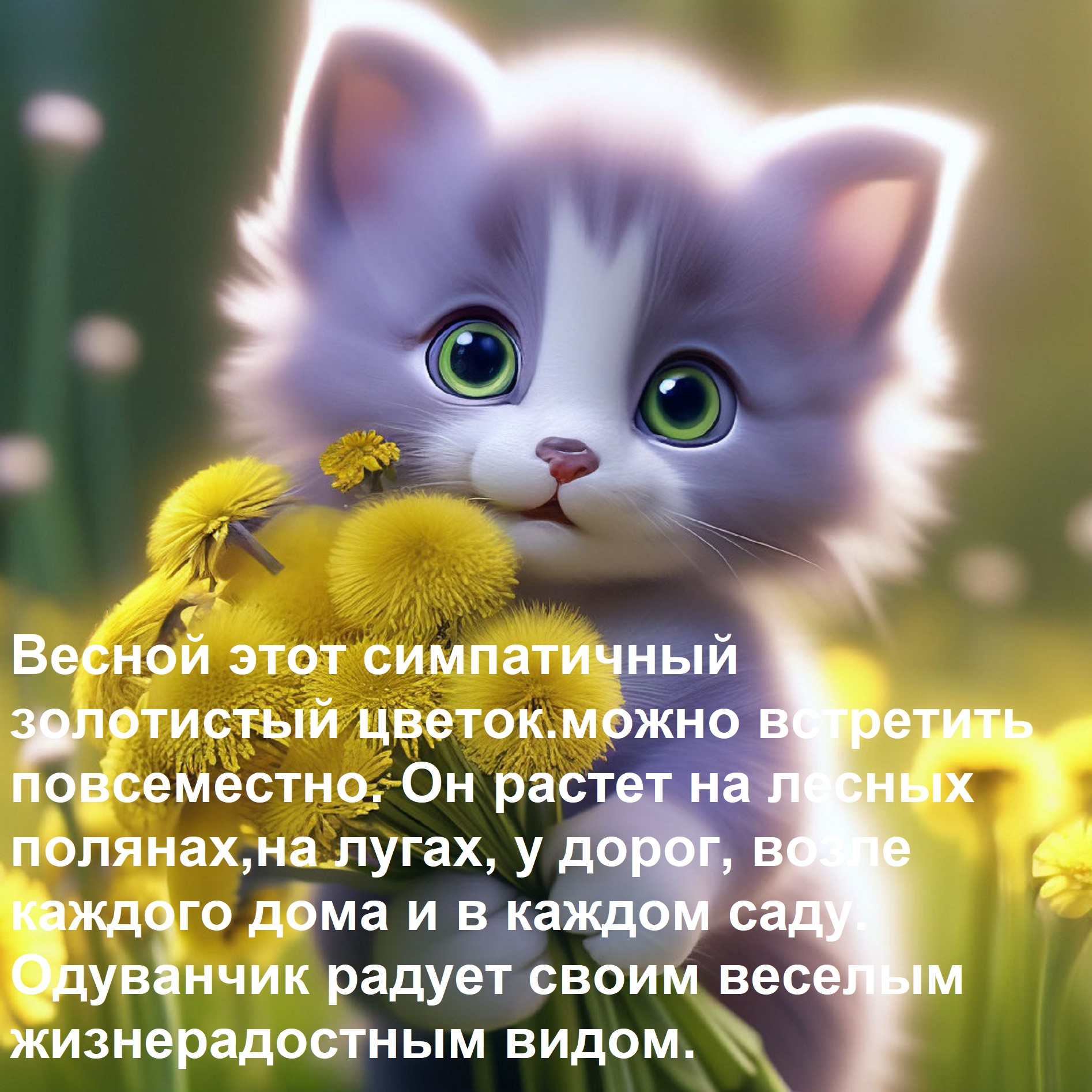 Открытка Весной этот симпатичный золотистый цветок можно встретить повсеместно. Он растет на лесных полянах,